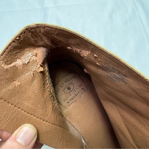 Lucky Brand Terrace Studded Boots 70's Inspired Natural Wood Clog Women’s 7.5 - Picture 11 of 12